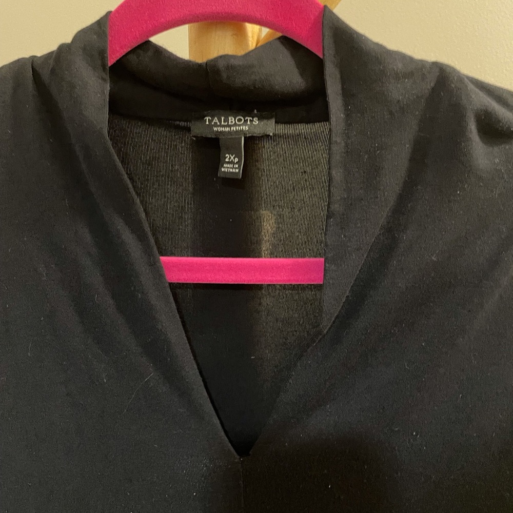 Talbots Classic Black V-Neck Blouse